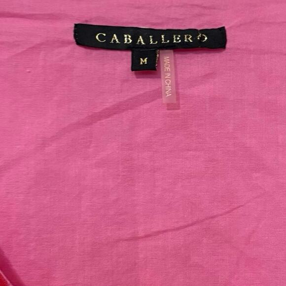 Caballero Pink Cheetah Ruffle Puff Top Blouse  Size Medium - Picture 4 of 6